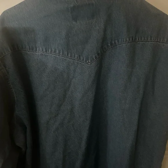 Wrangler Blue Denim Casual Button Down Shirt - Picture 5 of 5